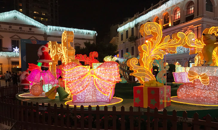 マカオ クリスマス仕様のセナド広場