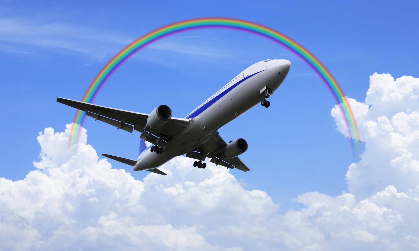 虹と飛行機
