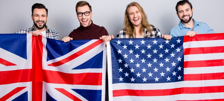 アメリカとイギリス国旗