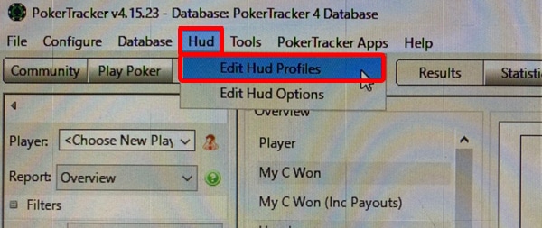 ポーカートラッカー4 Edit Hud Profiles