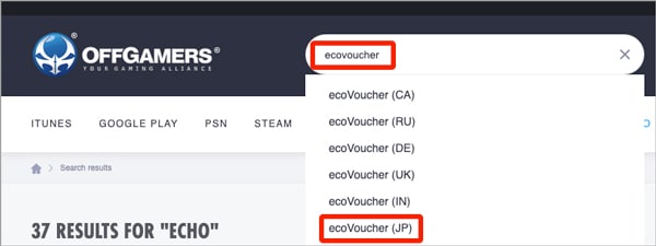 Offgamers ecoVoucher（JP）
