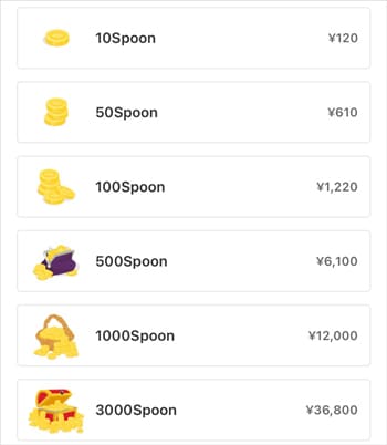 Spoon スプーン購入画面