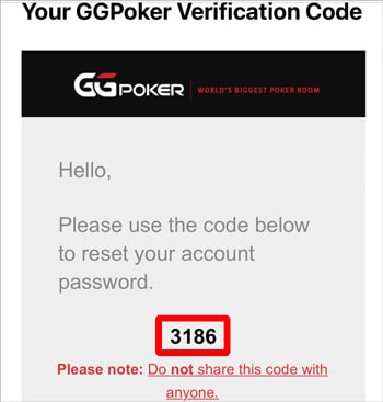 GGPoker(GGポーカー) メールアドレス認証メール